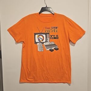 Camp Arcade 2018 Video Gamer graphic tee shirt orange UNISEX Lg. Atari